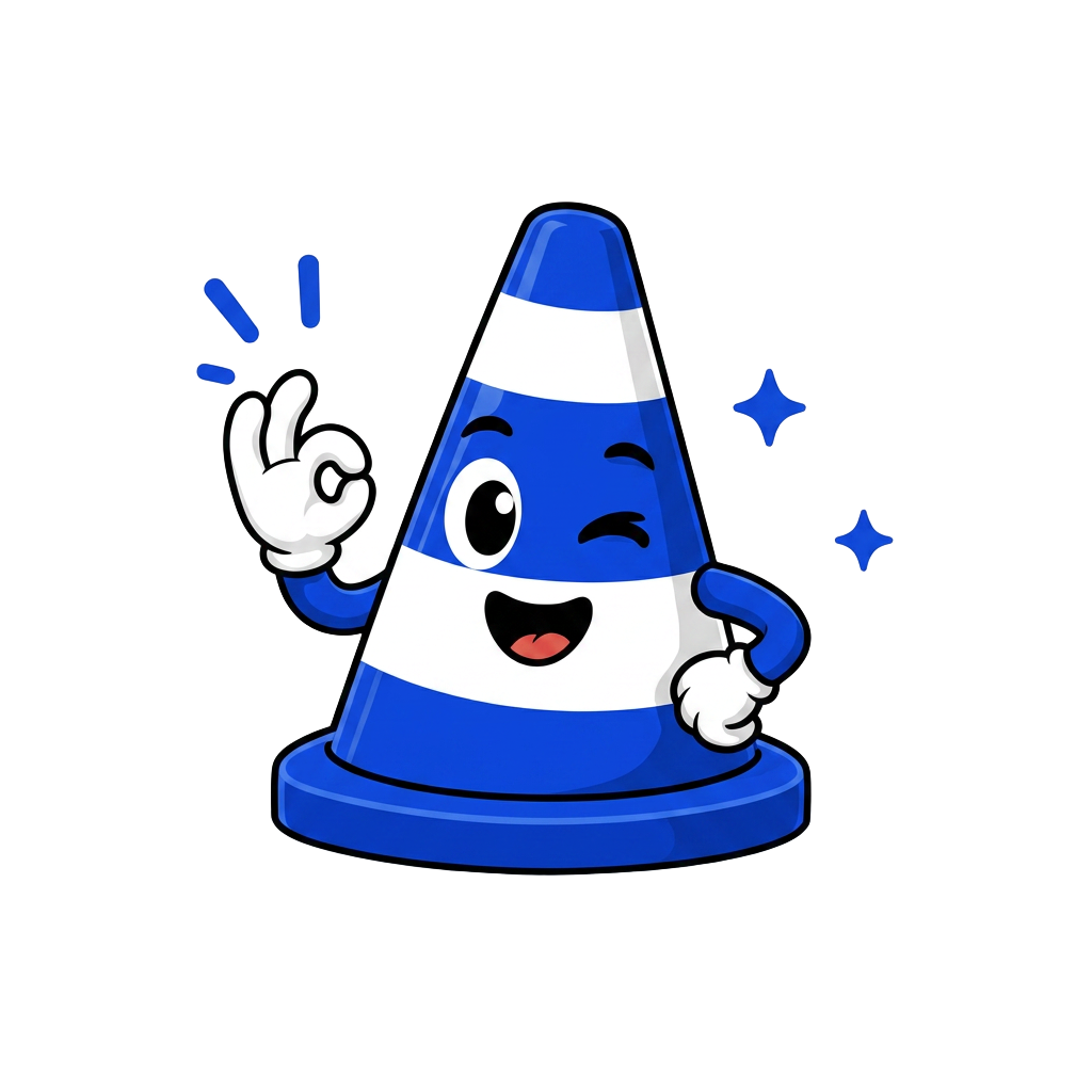 Eleven the traffic cone mascot